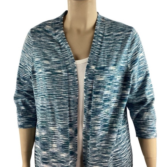 Lane Bryant Space Dye Open Front Cardigan Blue White Size 18/20 - Picture 2 of 7